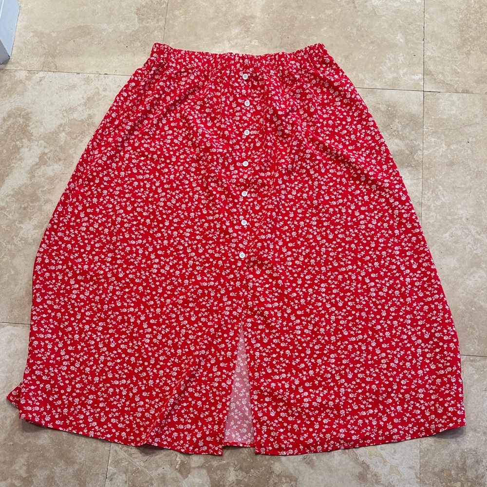 SHEIN Red Floral Kids Skirt